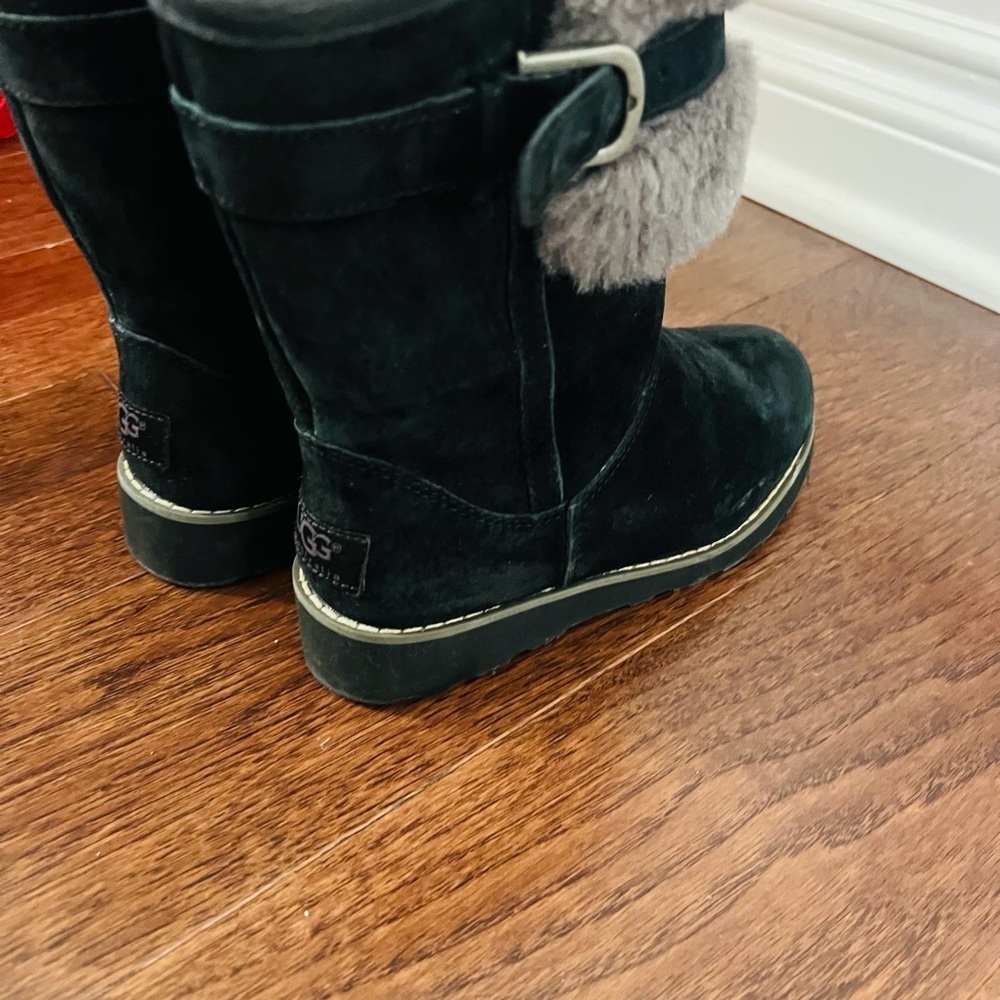 UGG Black Boots with Soft Gray Interior for youth size 13 - Picture 5 of 10